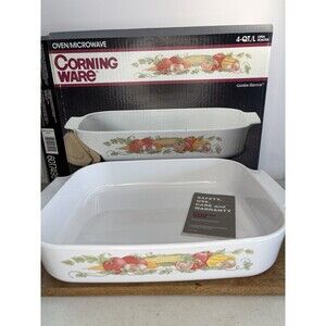 Vintage Corning Ware 4QT Open Roaster Garden Harvest 1994 Casserole Mint In Box